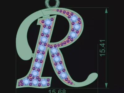 LETTER PENDANT R 3D print model