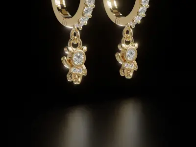 Hanging earrings 01 3D print model