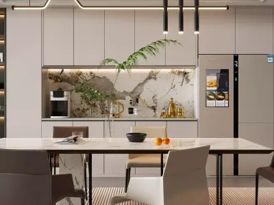 Dining room Dining interior Dining table 30 3D model