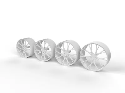 24th scale model car wheel V1 3D print model