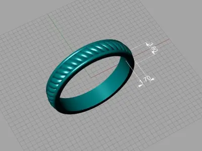 Wedding Ring 3D print model 13