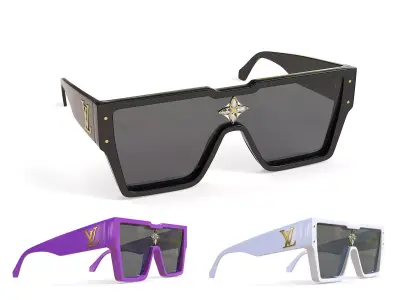 Louis Vuitton Cyclone Sunglasses Low-poly 3D model