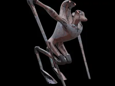 Low poly Robot Creature Free low-poly 3D model