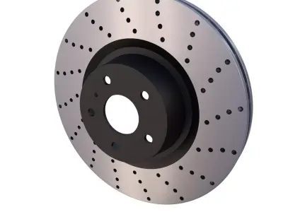 Sport Ventilated Brake Disk Low-poly 3D model