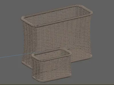wicker rectangular basket  Free 3D model