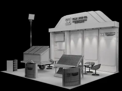 Booth Exhibition Stand a107 3D model