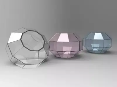 Luxury polygonal container  Low-poly 3D model