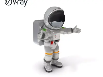 Astronaut Character Model High Mid Low Poly Low-poly 3D model