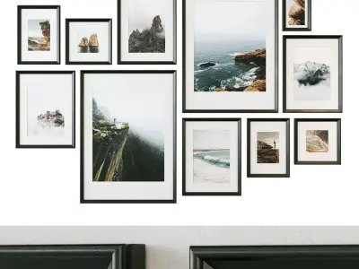 Sea and rocks gallery wall 3D model