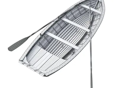 Wooden Boat 3D model