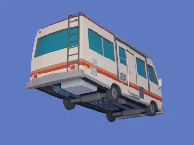 Stylized low-poly Camper Van Low-poly 3D model