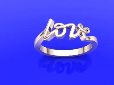 Love ring 3D model 3D print model