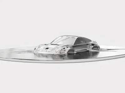 Porsche 911 GTS wall sculpture 3D model