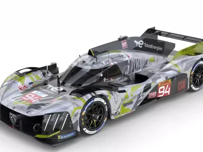 Peugeot 9X8 LMDh 2025 WEC 3D model