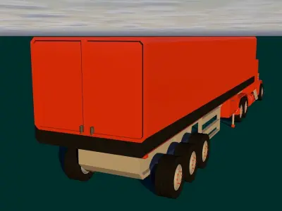 American truck with trailers 3D model