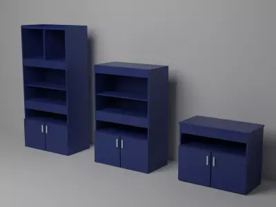 Simple book shelves or cabinets Free 3D model