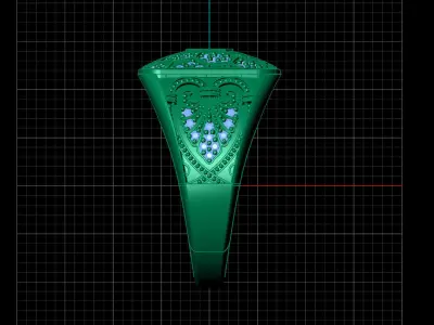 Print Ready STL 3DM  Gents Rings Diamond Men Ring  3D print model 172