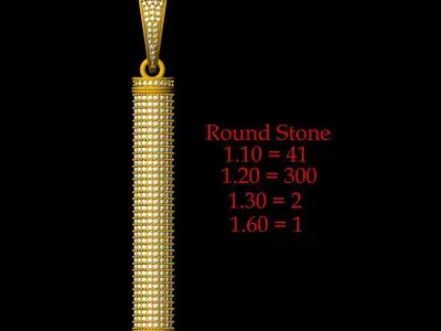 Simple Diamond Pendant - 0079 3D print model