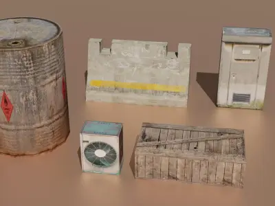 Assets pack Low-poly 3D model