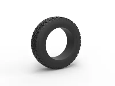 Offroad tire 137 Scale 1 to 25 3D print model