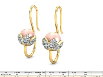 Solitaire Women Earring 3D print model 7