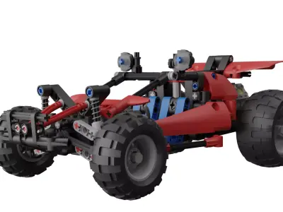 Lego Buggy Car Low-poly 3D model