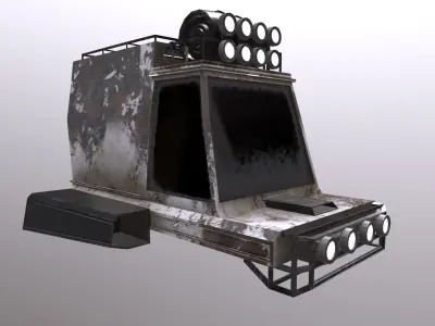 Concept Cyberpunk Car With 2 Texture Low-poly 3D model