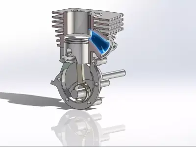 Peugeot 105 engine cutting model 3D model