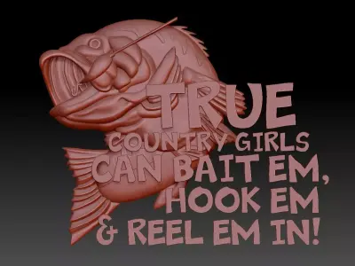 Fish   fisherman 3D print model