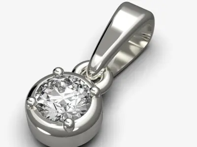 Classic diamond pendant 3D print model