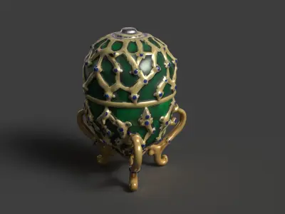 Russia Faberge egg  Low-poly 3D model