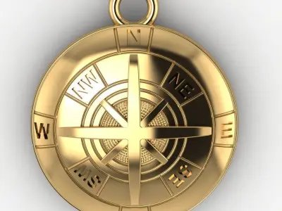 Compass pendant Free 3D model