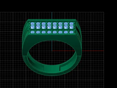 Print Ready STL 3DM  Gents Rings Diamond Men Ring  3D print model 181