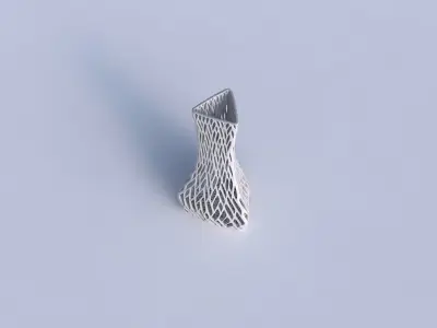 Vase puffy triangle with lattice tiles  3D print model