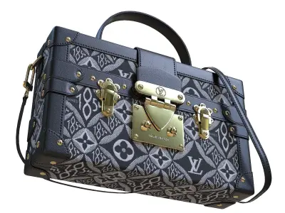 Louis Vuitton Petite Malle Black 1854 Low-poly 3D model