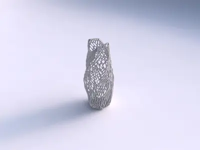 Vase double arc hexagon with twisted lattice tiles 3D print model