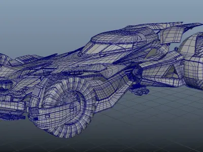 batmobile with wheels 3D model