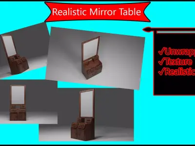 Realistic Mirror Table 3D model
