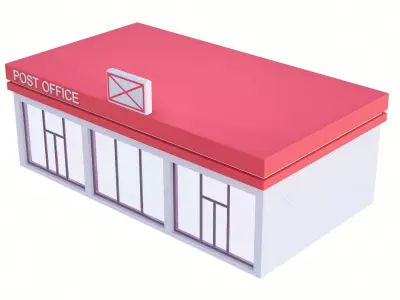 post office Low-poly 3D model