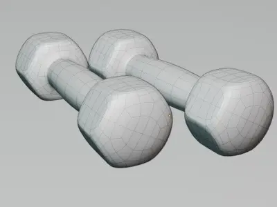 Blue-3 Dumbbell Low-poly 3D model