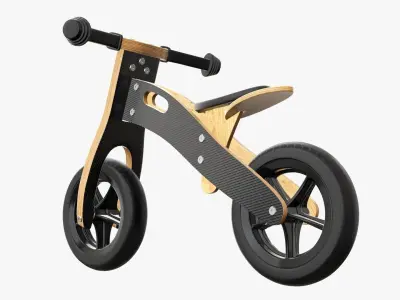 Balance bike for kids wooden  3D model