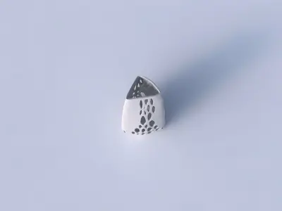 Vase curved tipping triangle with organic lattice on edges 3D print model
