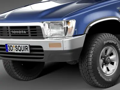 Toyota Hilux Pickup Extended cab 1989-1997 3D model