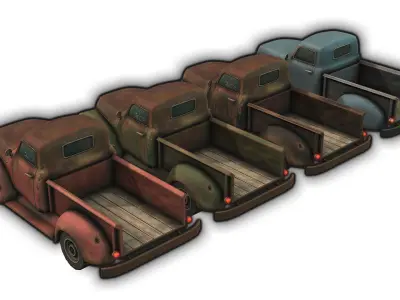 Old Truck Low-poly 3D model