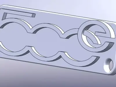 Fiat 500e Keychain 3D print model
