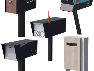 042 Modern Mailboxes 02 Floormounted 00 3D model