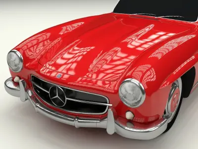 Rigged Mercedes 300SL W198 3D model