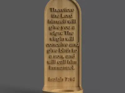 Immanuel Prophecy 3D Christmas candle holder 3D print model
