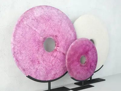 Jade Disks on Stand 3D model