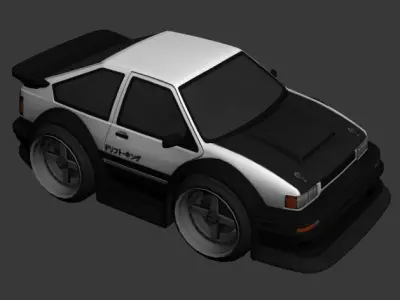 cartoon car vehicle 3d game ready model Low-poly 3D model-001 Low-poly 3D model